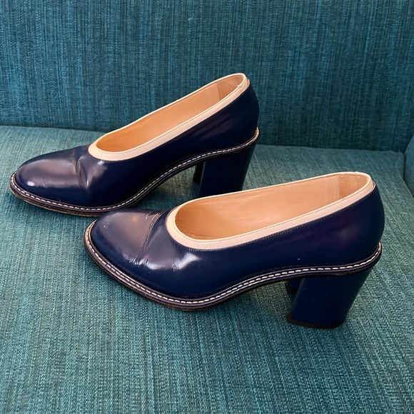 Dries Van Noten Shoes - Dries Van Noten Blue/White leather pumps. Size 39.5